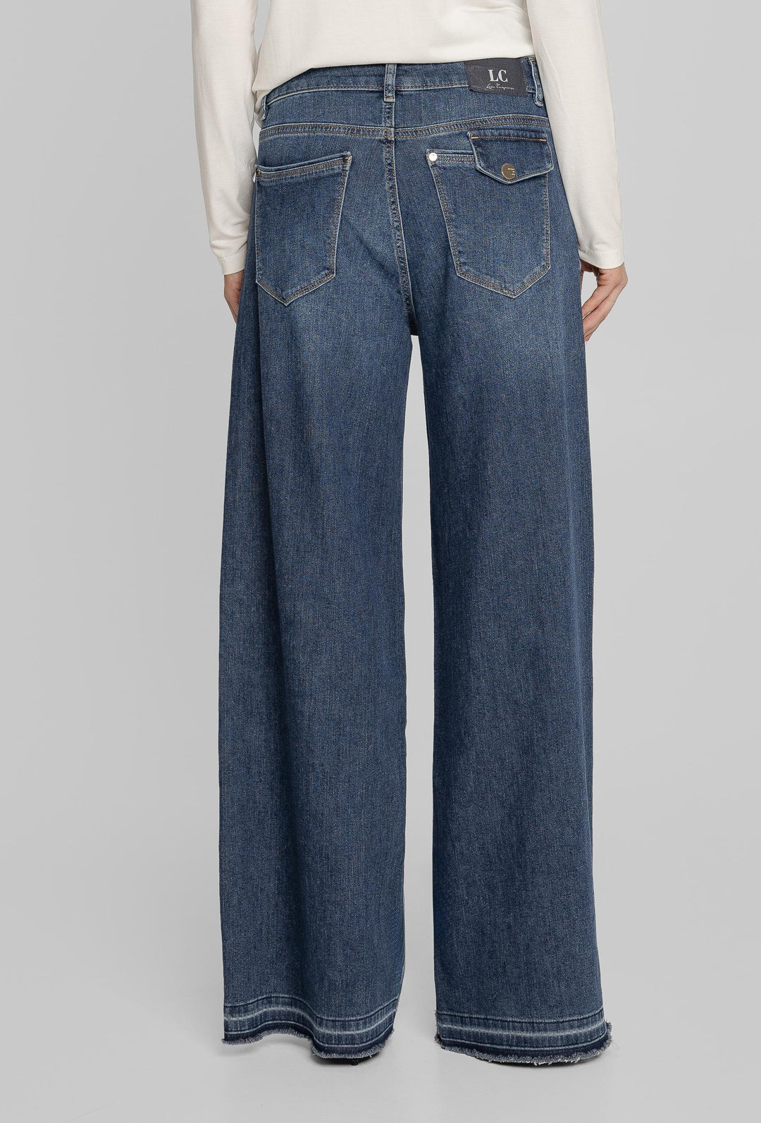 Niebieskie jeansy damskie wide leg Campione