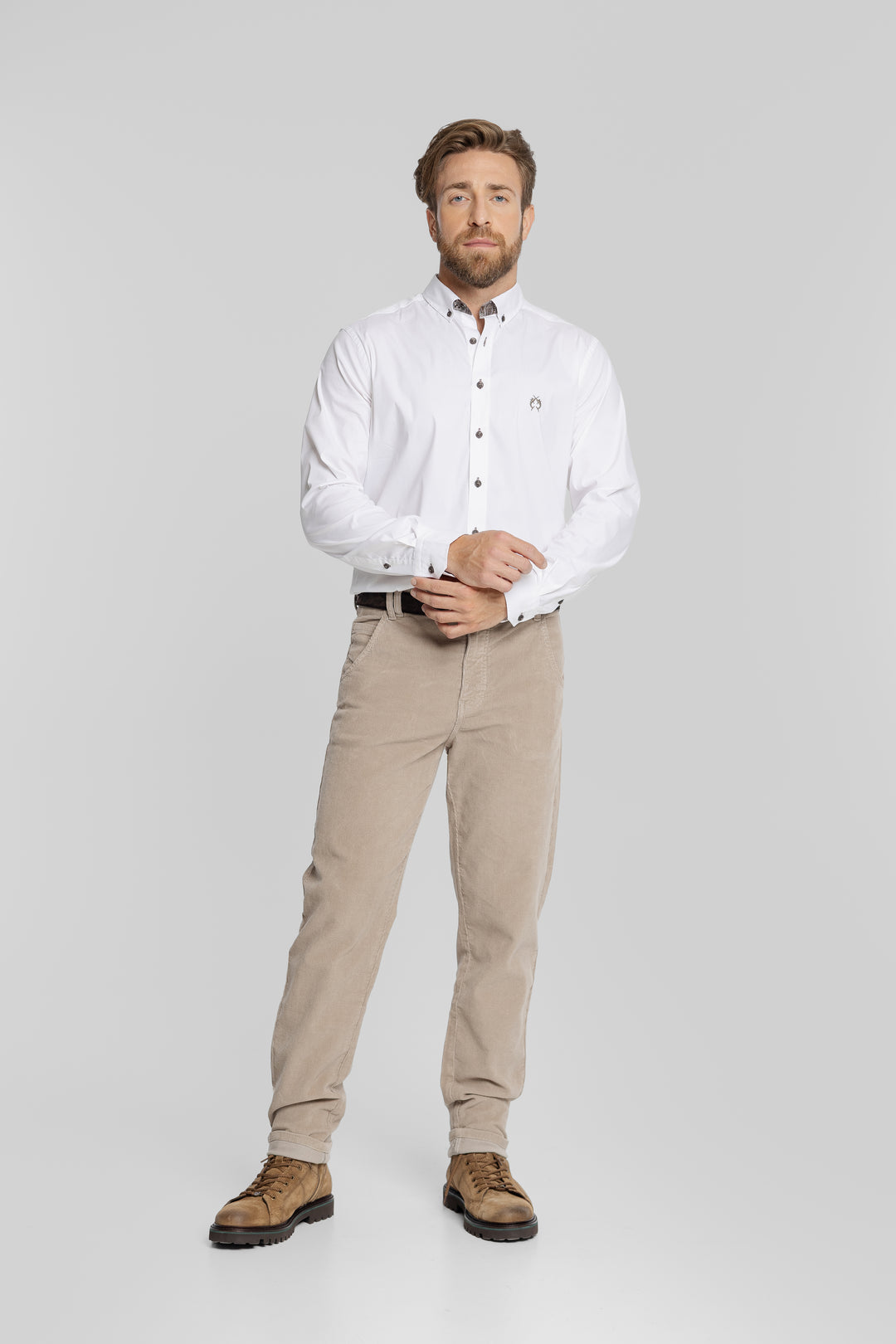 Męskie sztruksowe spodnie Regular Fit