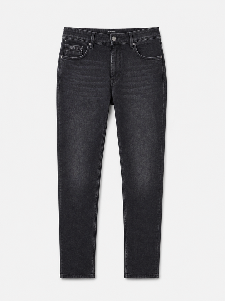 Męskie jeansy Regular Fit w czarnym spraniu