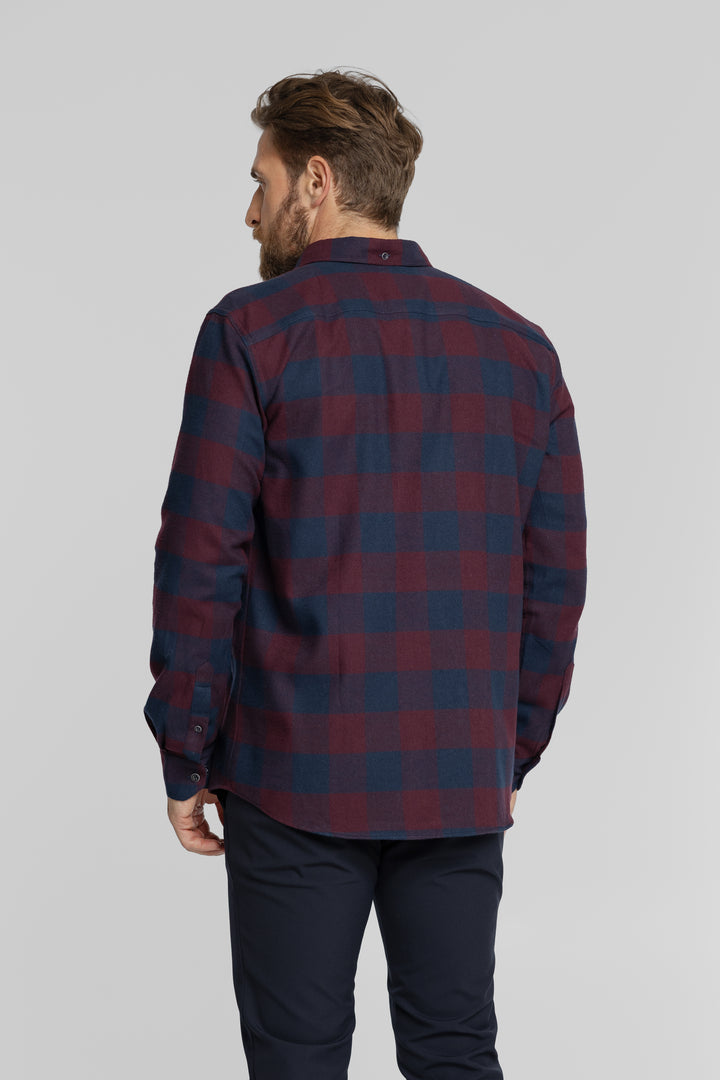 Męska koszula flanelowa w kratę Modern Fit
