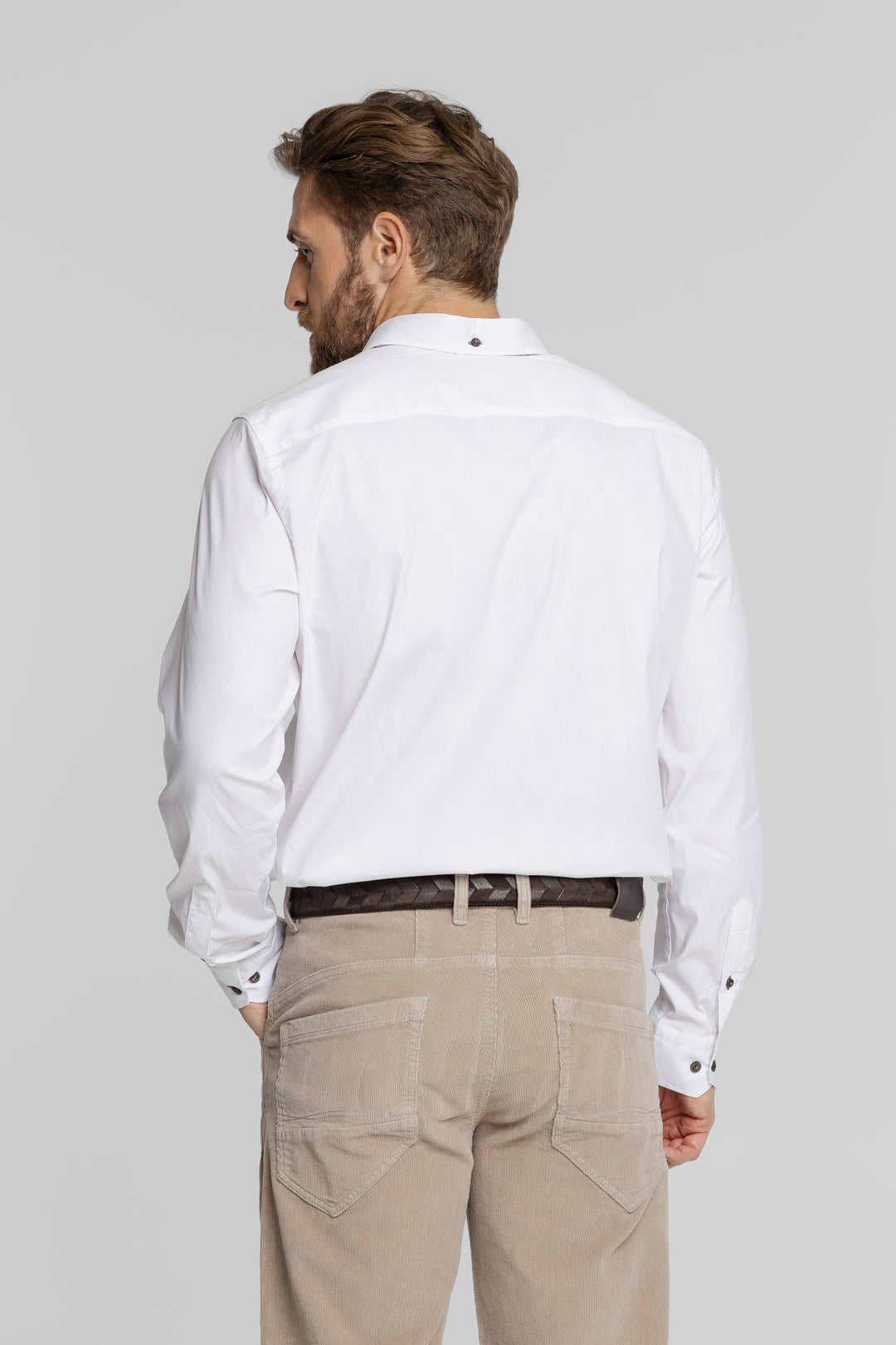 Biała koszula Regular Fit z kołnierzykiem button-down