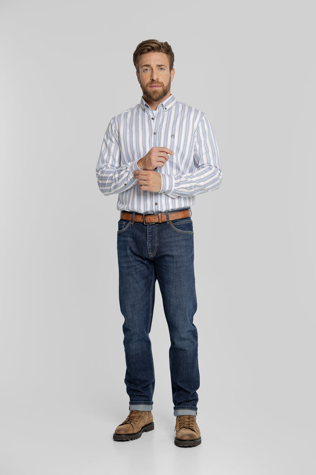 Męska koszula w pionowe paski Modern Fit