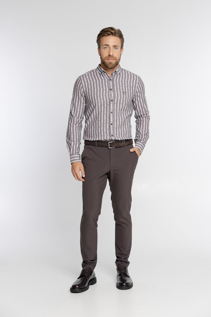 Męska koszula w pionowe paski Regular Fit