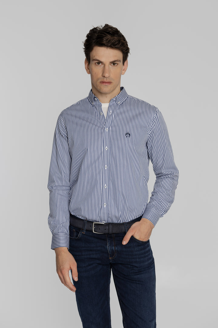 Męska koszula w granatowe paski Modern Fit
