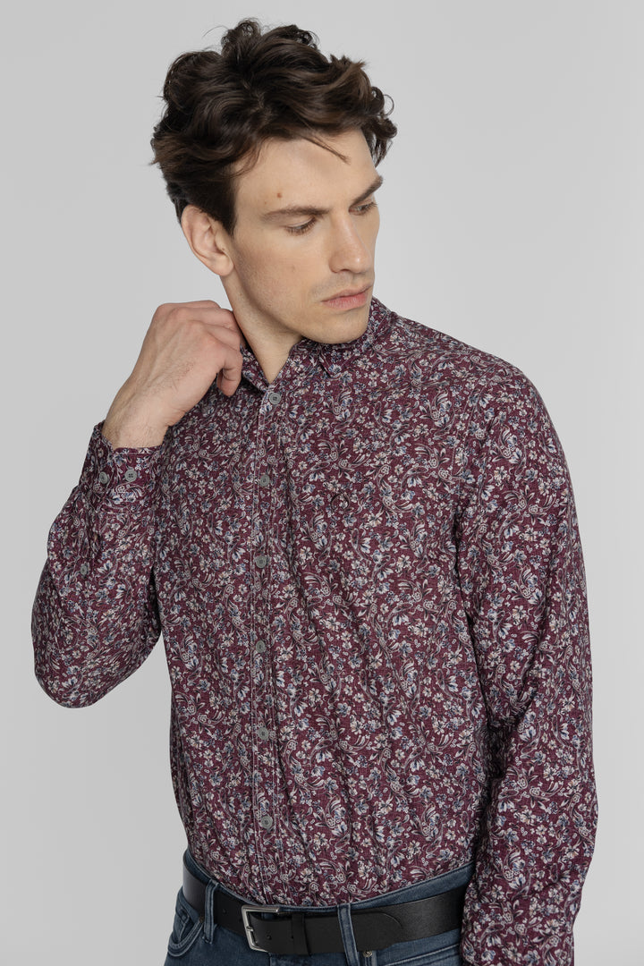 Męska koszula we wzór paisley Regular Fit