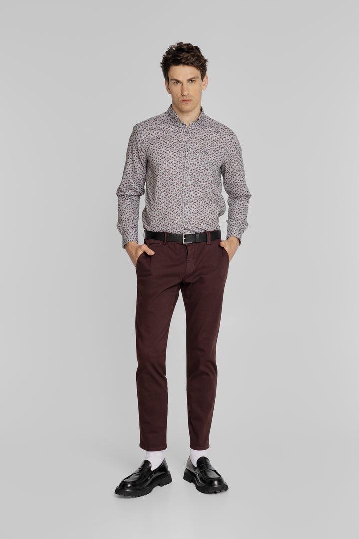 Koszula męska w drobny wzór paisley z kołnierzykiem button-down Regular Fit