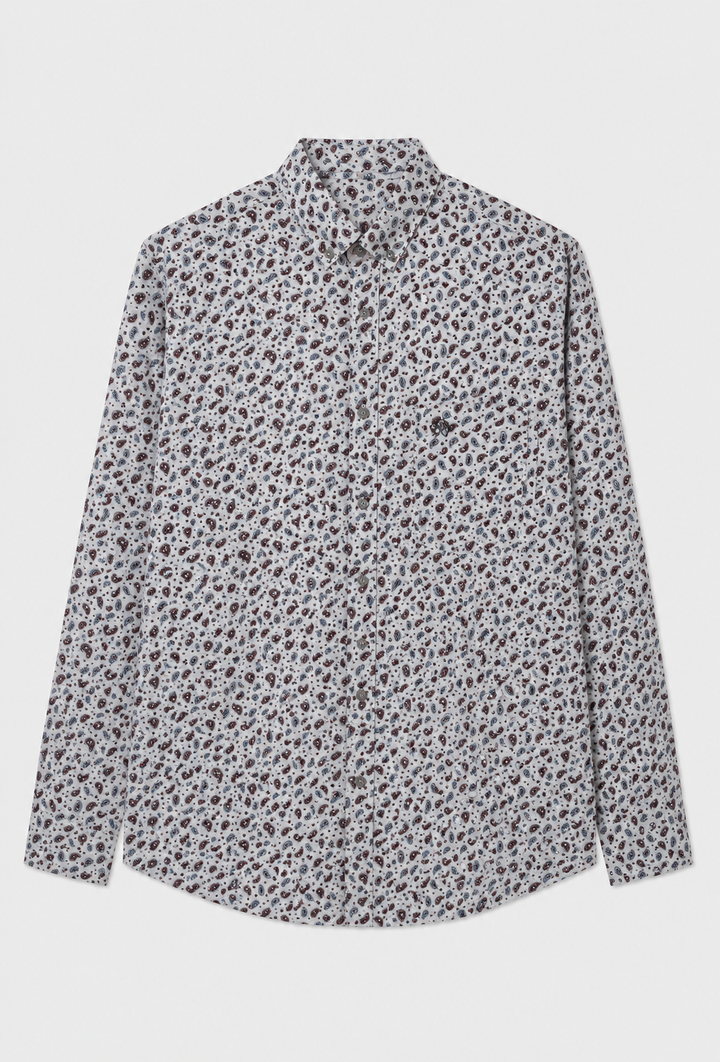 Koszula męska w drobny wzór paisley z kołnierzykiem button-down Regular Fit