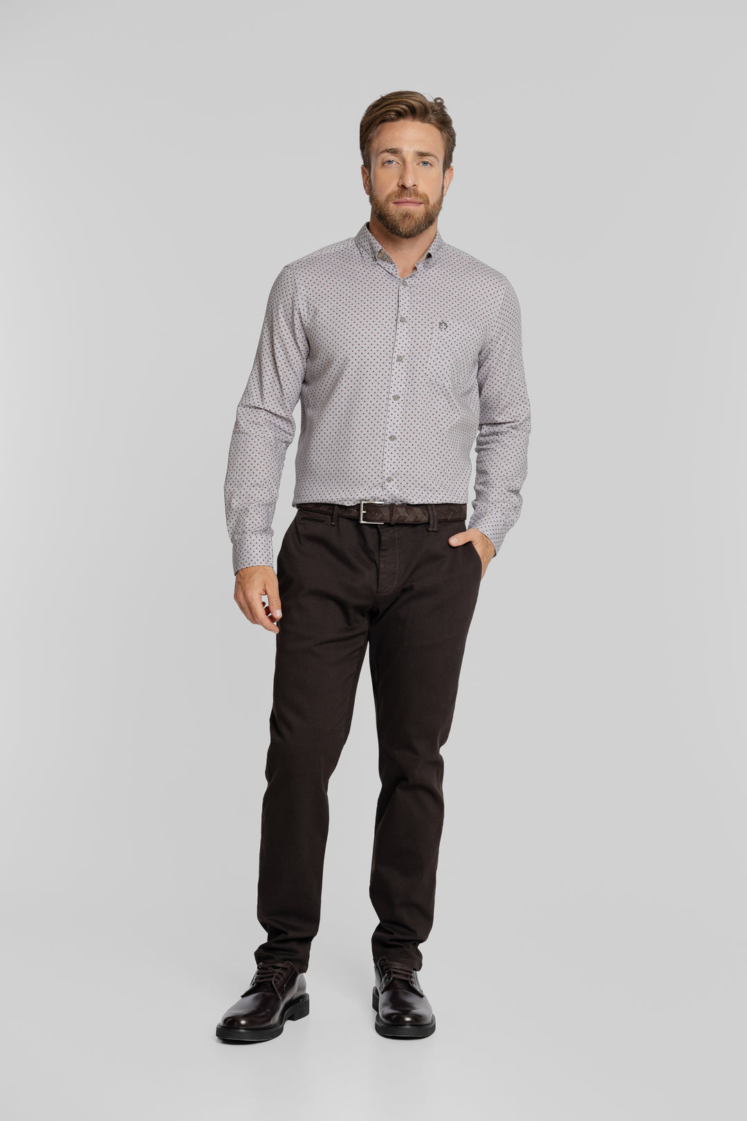 Męska koszula we wzór geometryczny Modern Fit