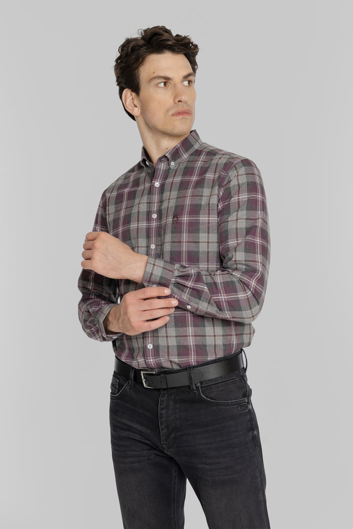 Męska koszula flanelowa w kratę Regular Fit