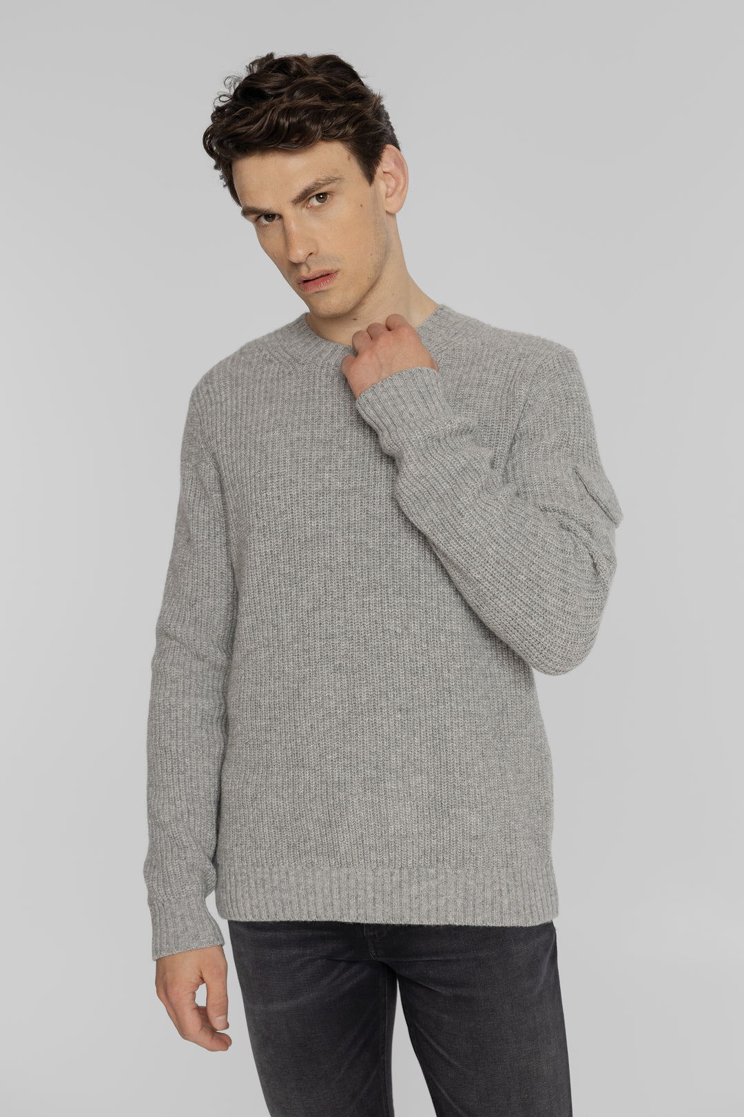 Męski sweter z wełnianym splotem Regular Fit
