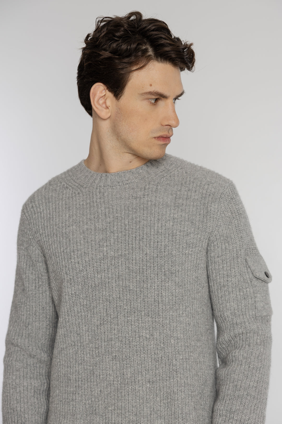 Męski sweter z wełnianym splotem Regular Fit