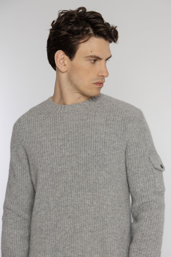Męski sweter z wełnianym splotem Regular Fit
