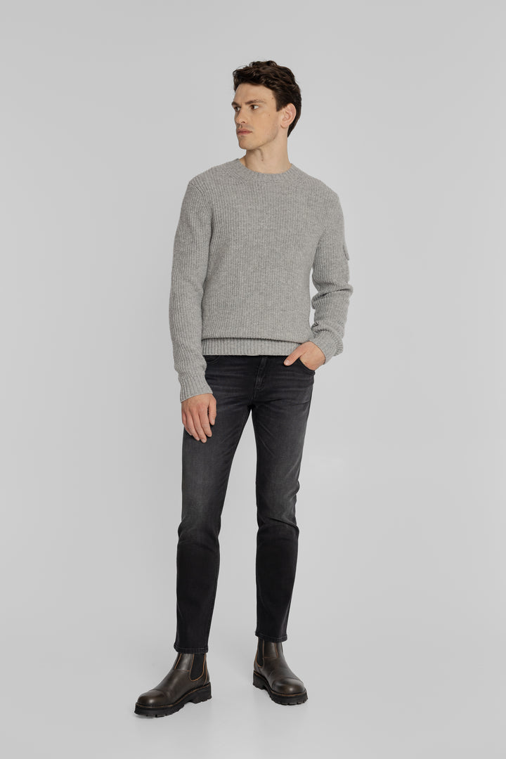 Męski sweter z wełnianym splotem Regular Fit