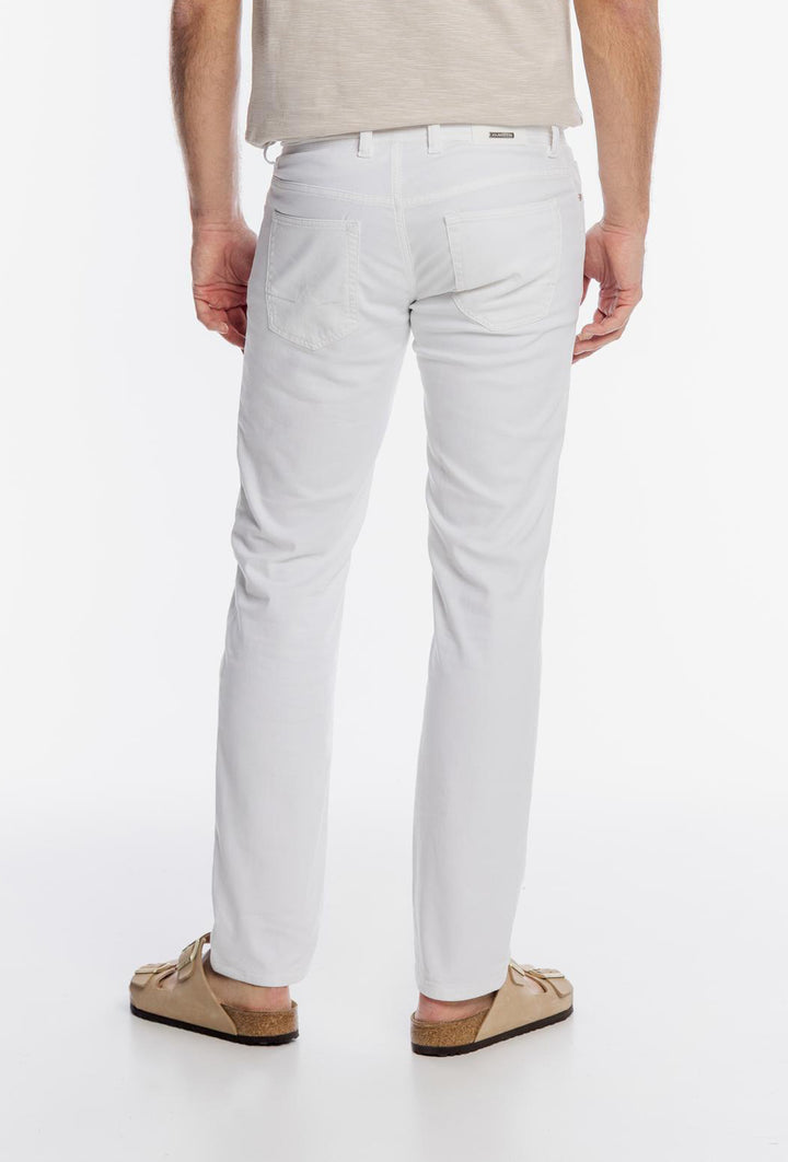 Eleganckie białe spodnie Alberto typu chino