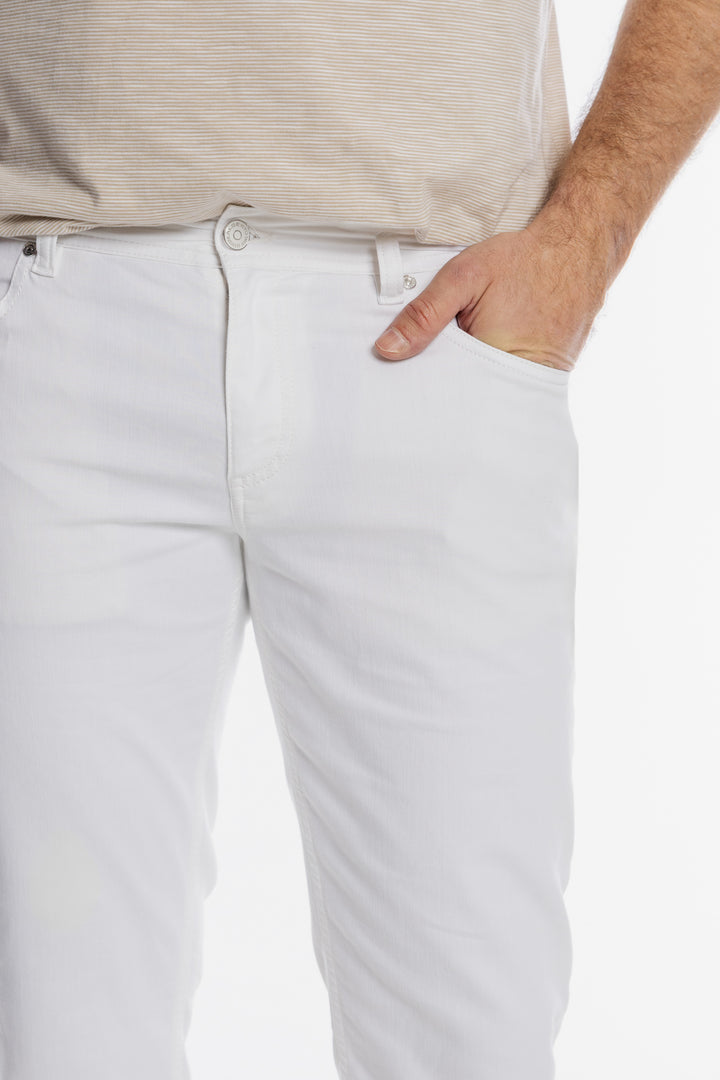 Eleganckie białe spodnie Alberto typu chino