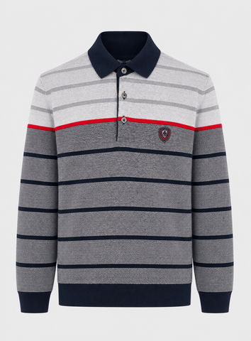 Męska bluza polo w paski BIG SIZE
