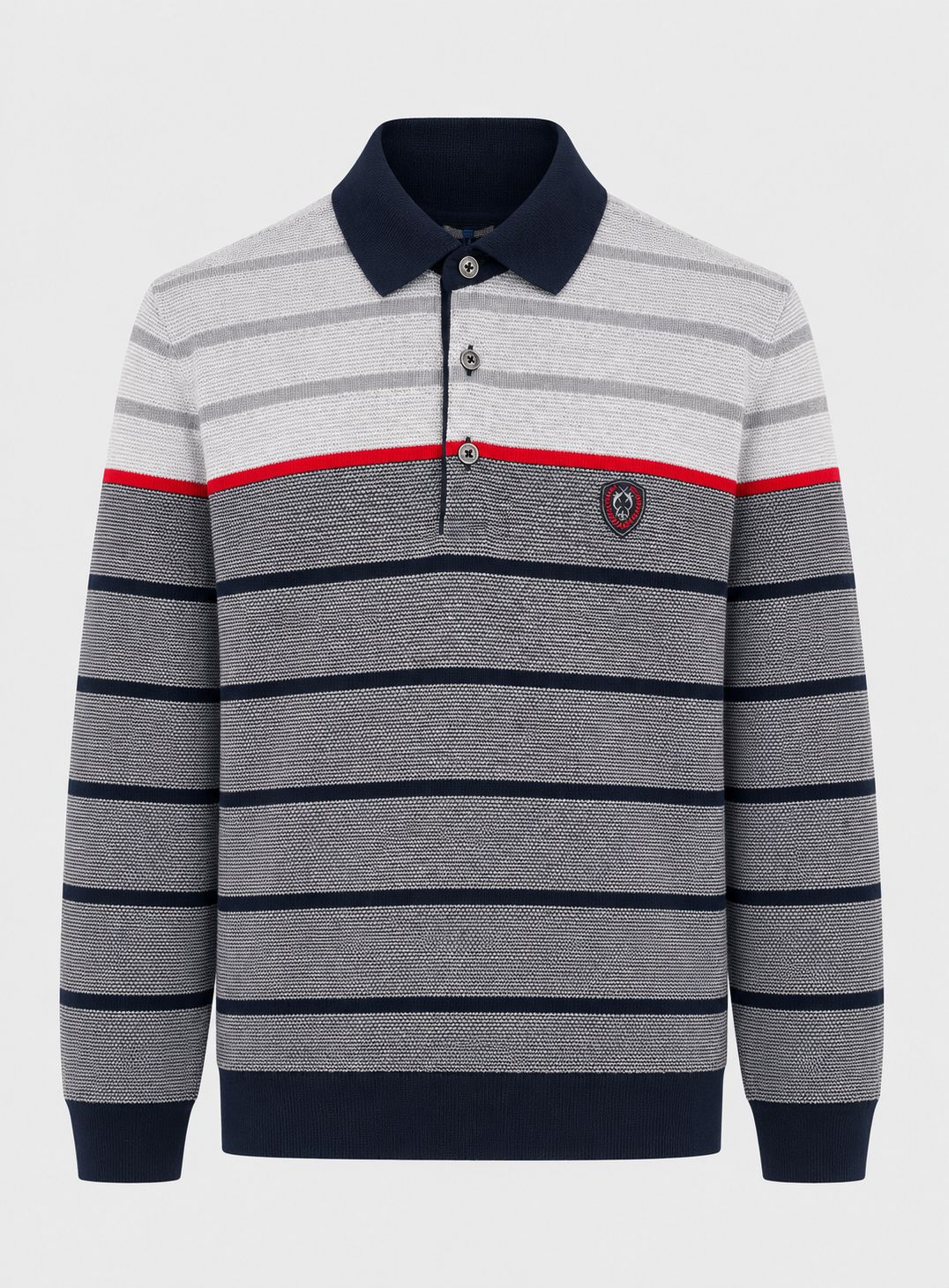 Szara bluza polo w paski