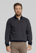 Męska bluza polo z mikrowzorem Regular Fit