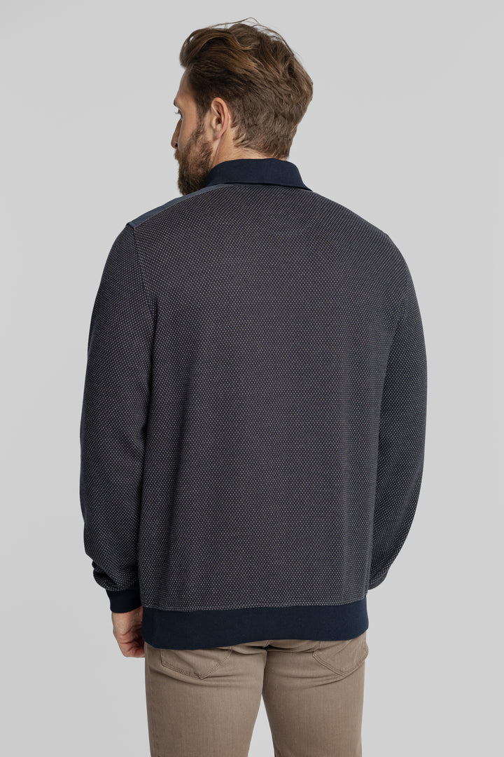 Męska bluza polo z mikrowzorem Regular Fit