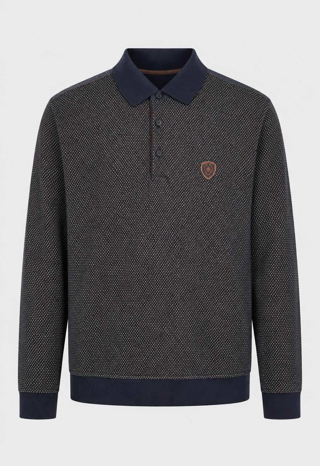 Męska bluza polo z mikrowzorem Regular Fit