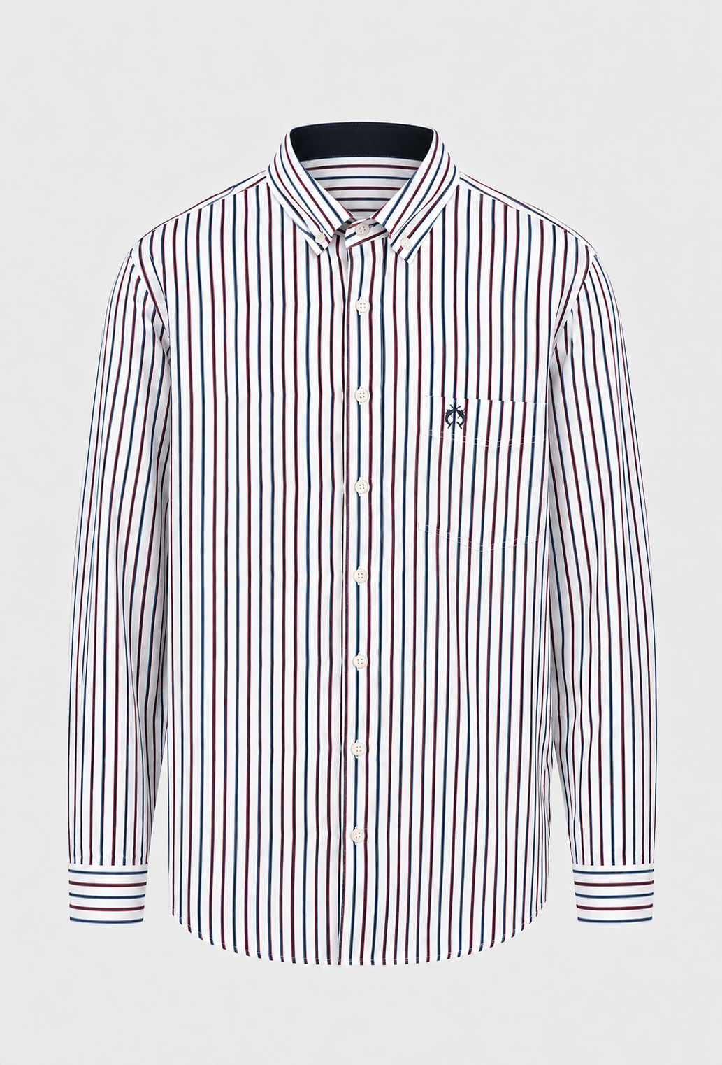 Męska koszula w czerwono-granatowe paski Modern Fit
