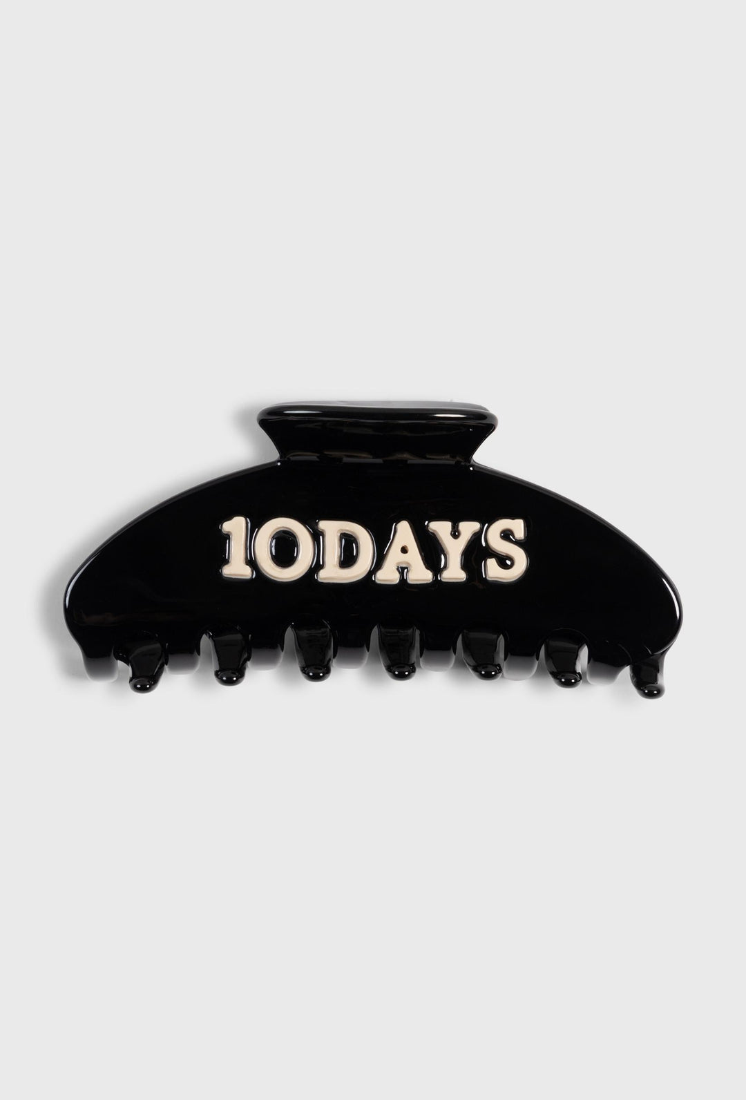 Czarna klamra do włosów z logo 10DAYS