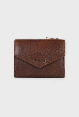 Skórzany Portfel Trifold, Brąz Antyczny