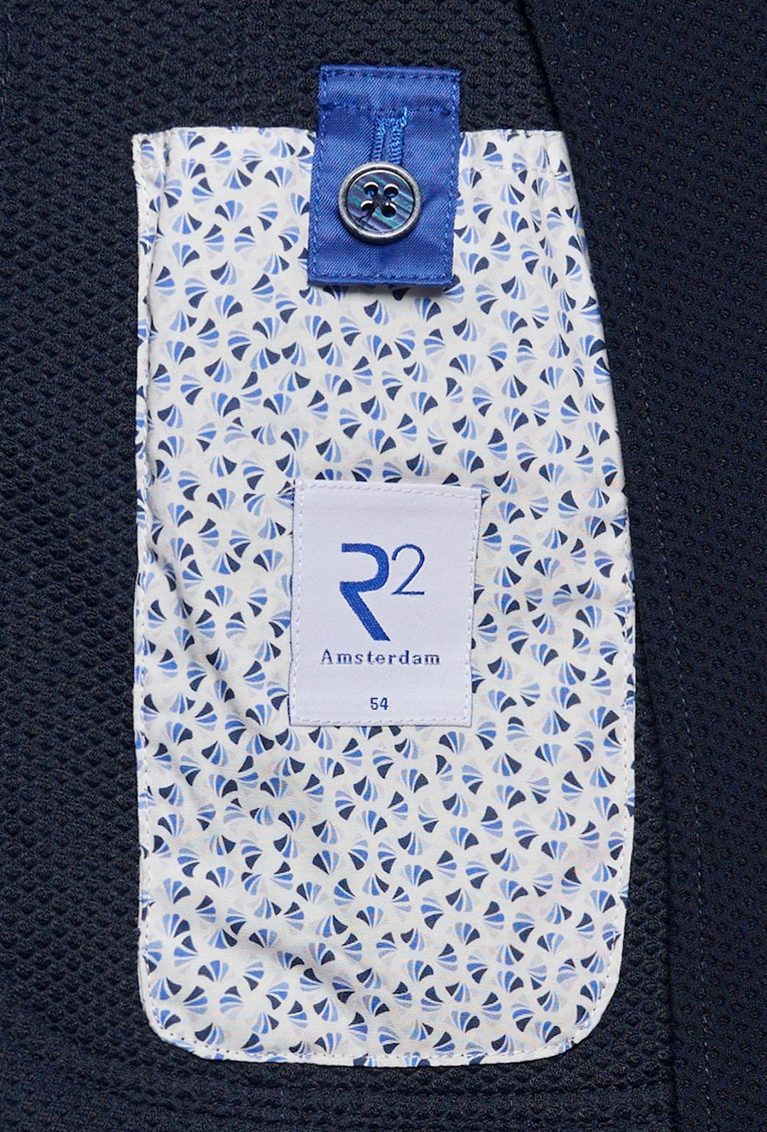 Granatowa marynarka męska z elastycznej dzianiny o strukturze