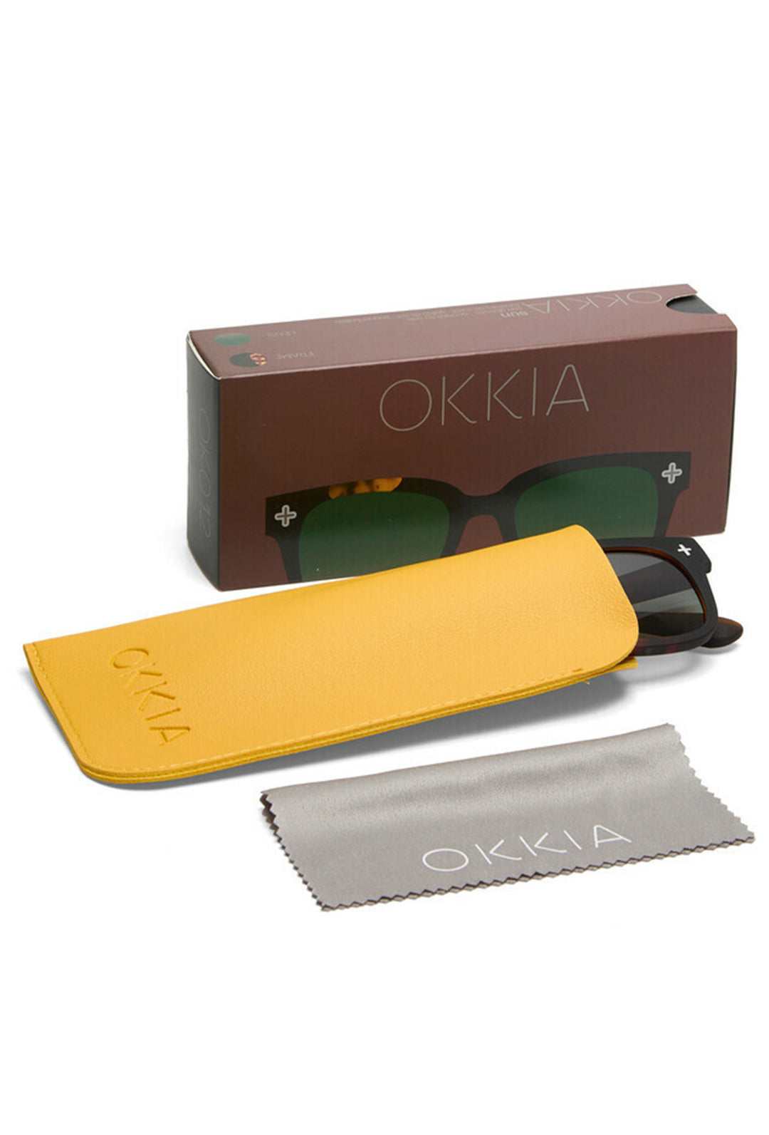 Stylowe okulary przeciwsłoneczne OKKIA z szylkretowym wykończeniem