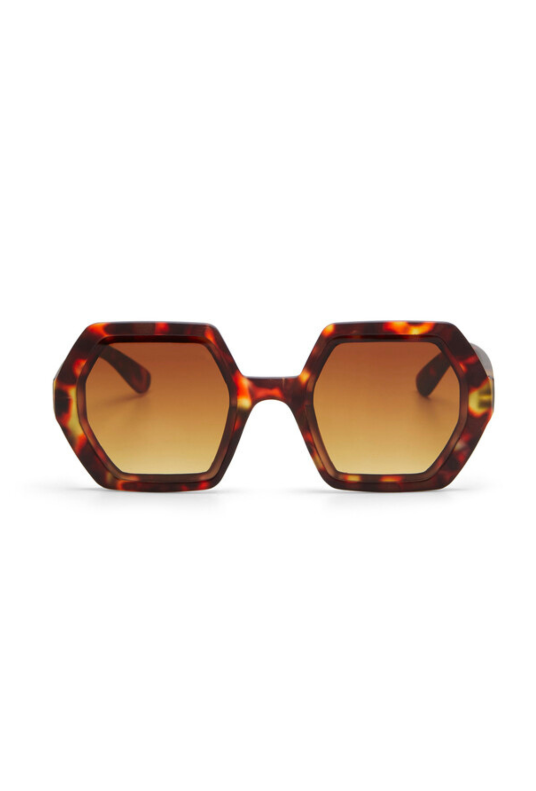Geometryczne okulary przeciwsłoneczne w bursztynowym wzorze retro