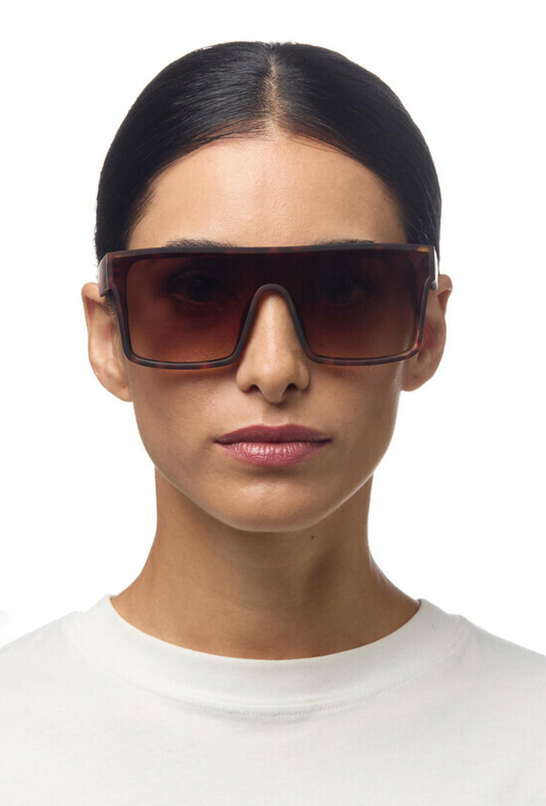 Transparentne szampańskie okulary przeciwsłoneczne o prostokątnym kształcie