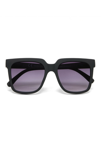 Czarne matowe okulary przeciwsłoneczne o mocnym kwadratowym profilu