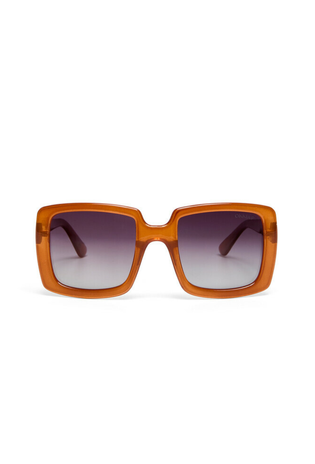 Okulary przeciwsłoneczne oversize w karmelowej transparentnej oprawce