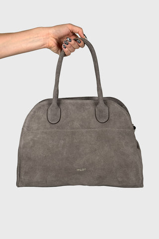 Elegancka welurowa torebka kuferek Fratelli w kolorze taupe